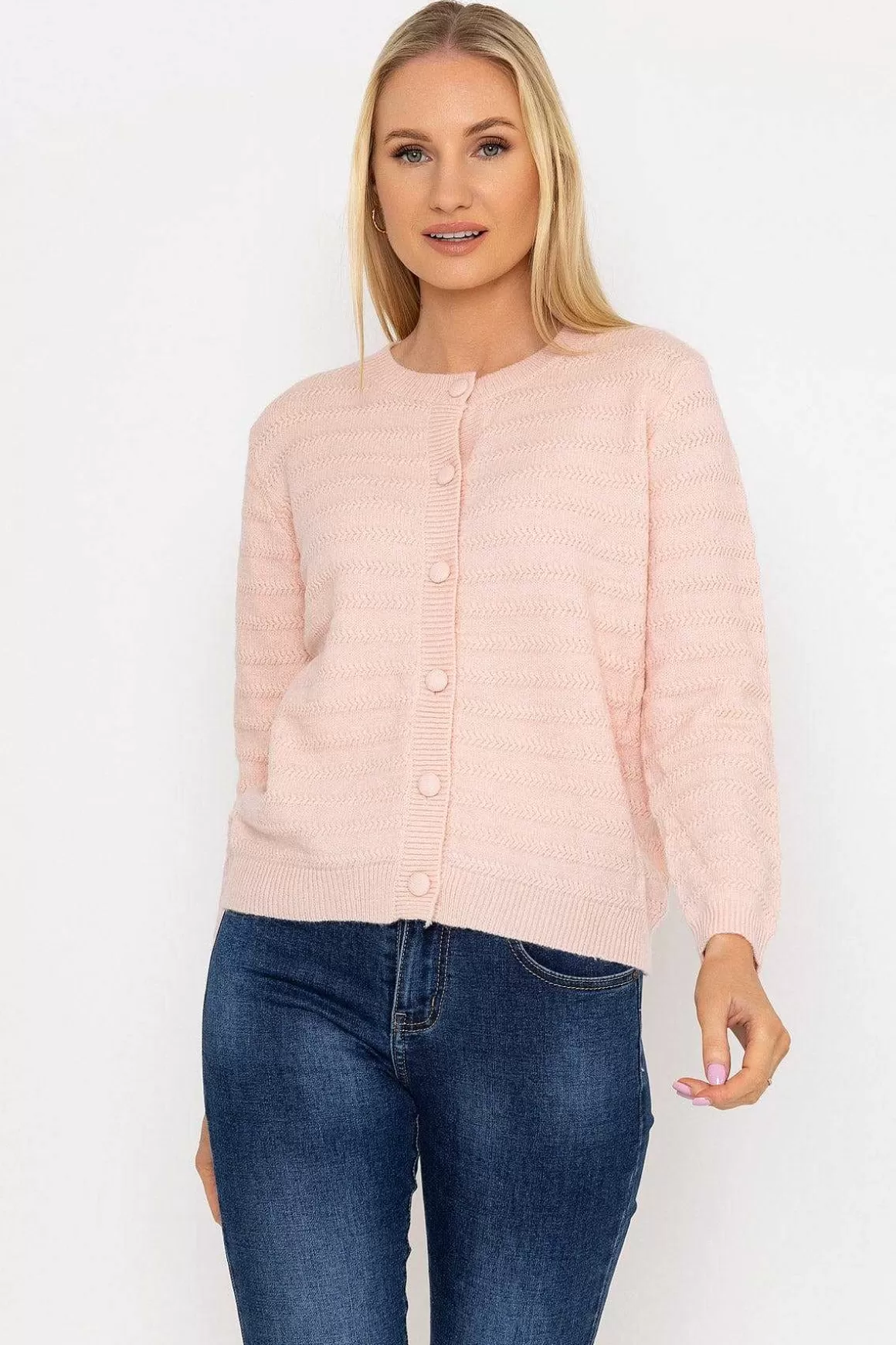 J'aime la Vie Button Up Cardigan In Pink New