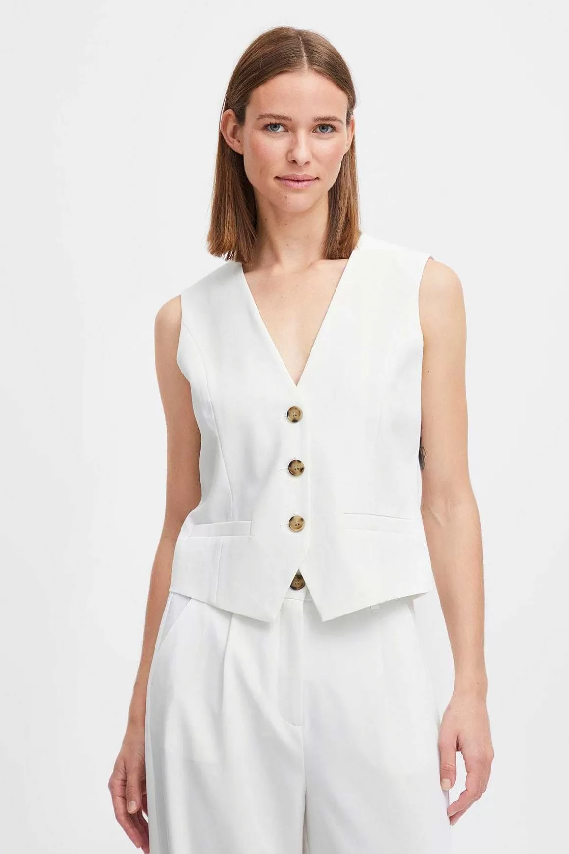 B.Young Bydeceri White Waistcoat Sale