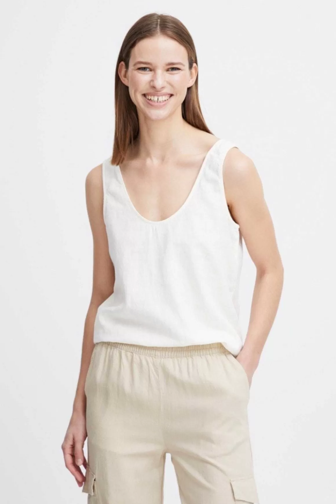 B.Young Byfalakka White Vest Top Flash Sale