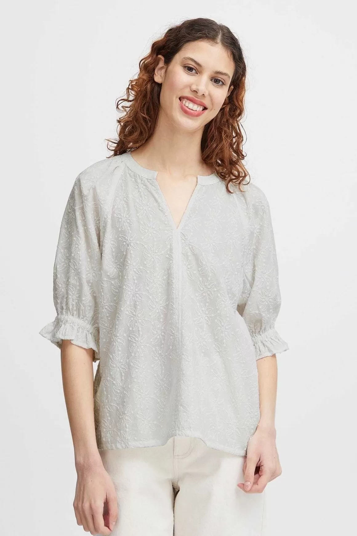 B.Young Bygenna White Cotton Blouse Online