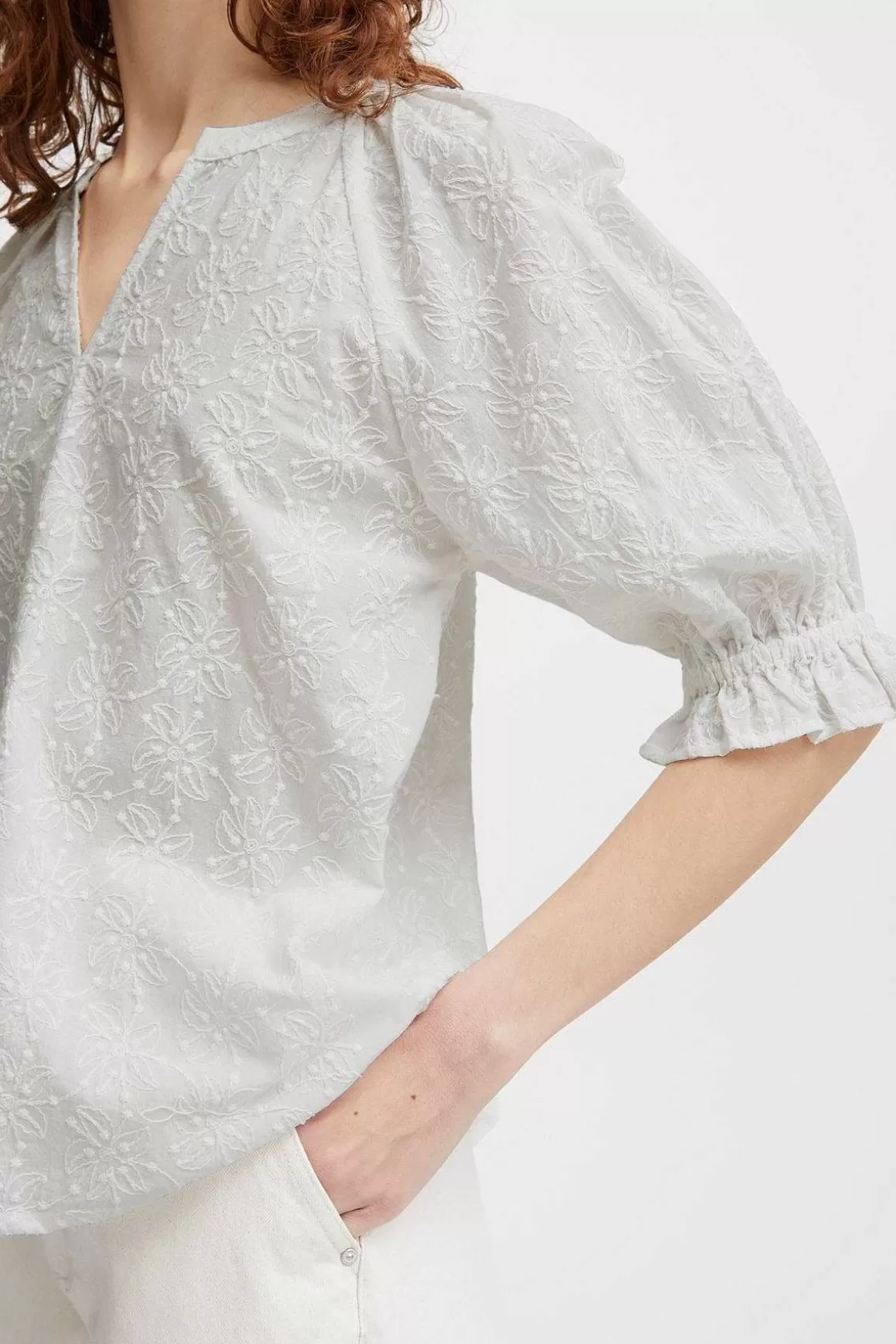 B.Young Bygenna White Cotton Blouse Online