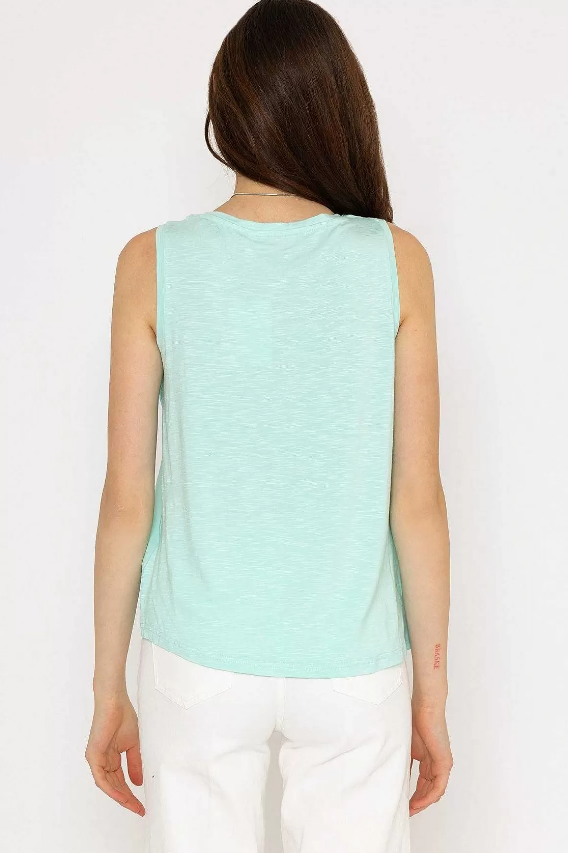 B.Young Bysilti Aqua Blue Sleeveless Top Clearance