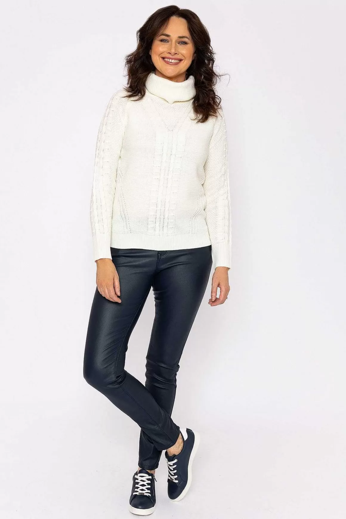 Voulez Vous Cable Knit Polo In White Online