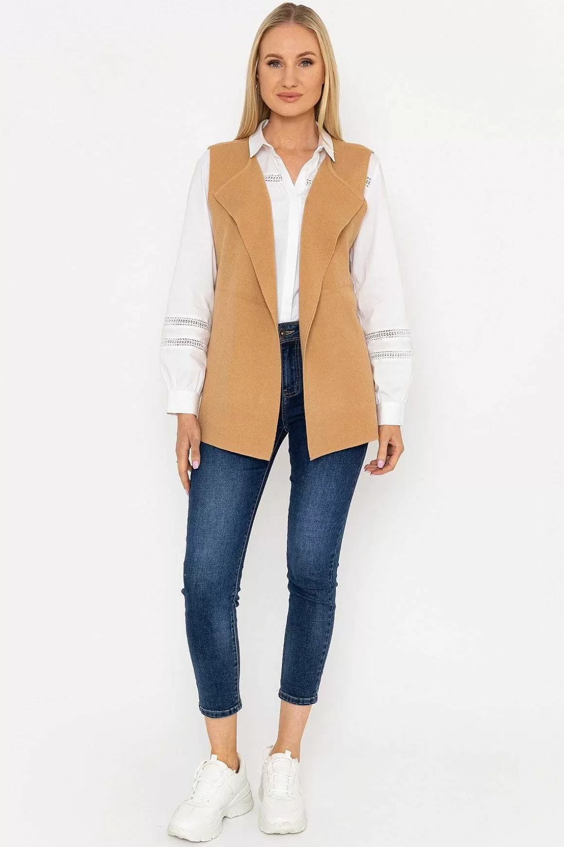 J'aime la Vie Camel Knit Waistcoat Hot