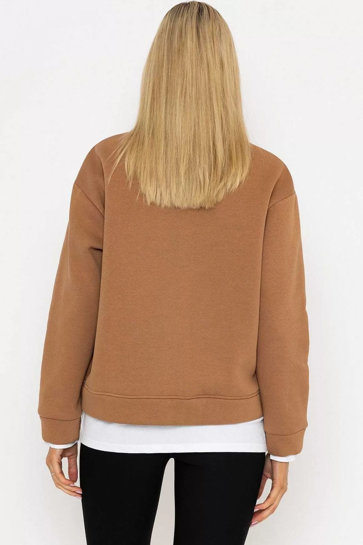 Pala D'oro Camel Sweatshirt With White Insert Best Sale