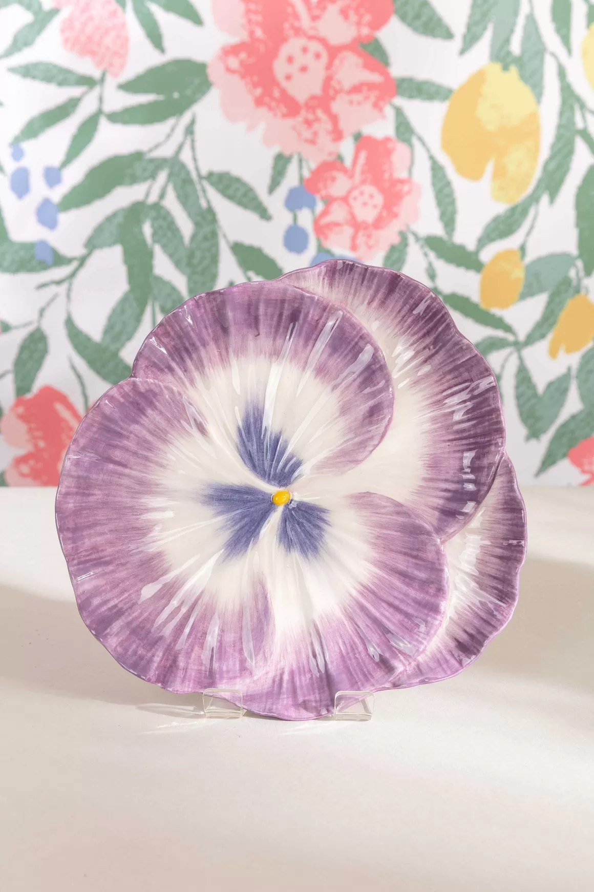 Carraig Donn HOME Ceramic Pansy Serving Plate Cheap