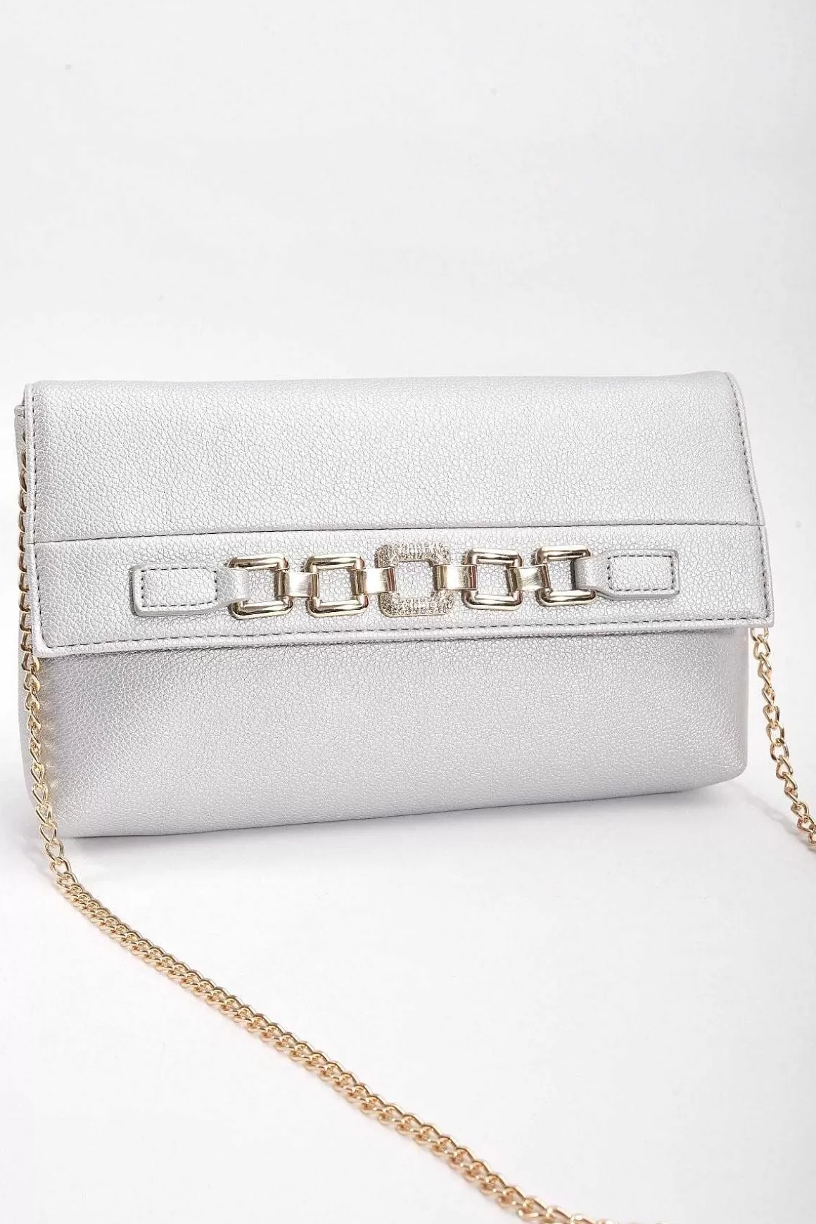 SOUL Accessories Chain Detail Clutch In Silver Store