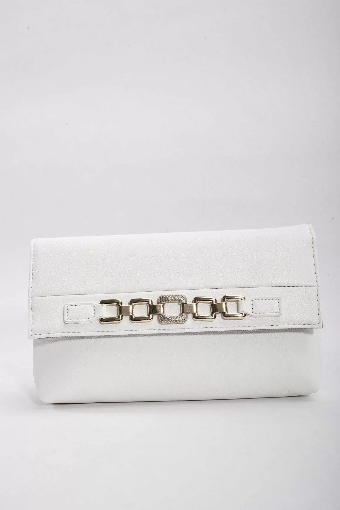 SOUL Accessories Chain Detail Clutch In White New