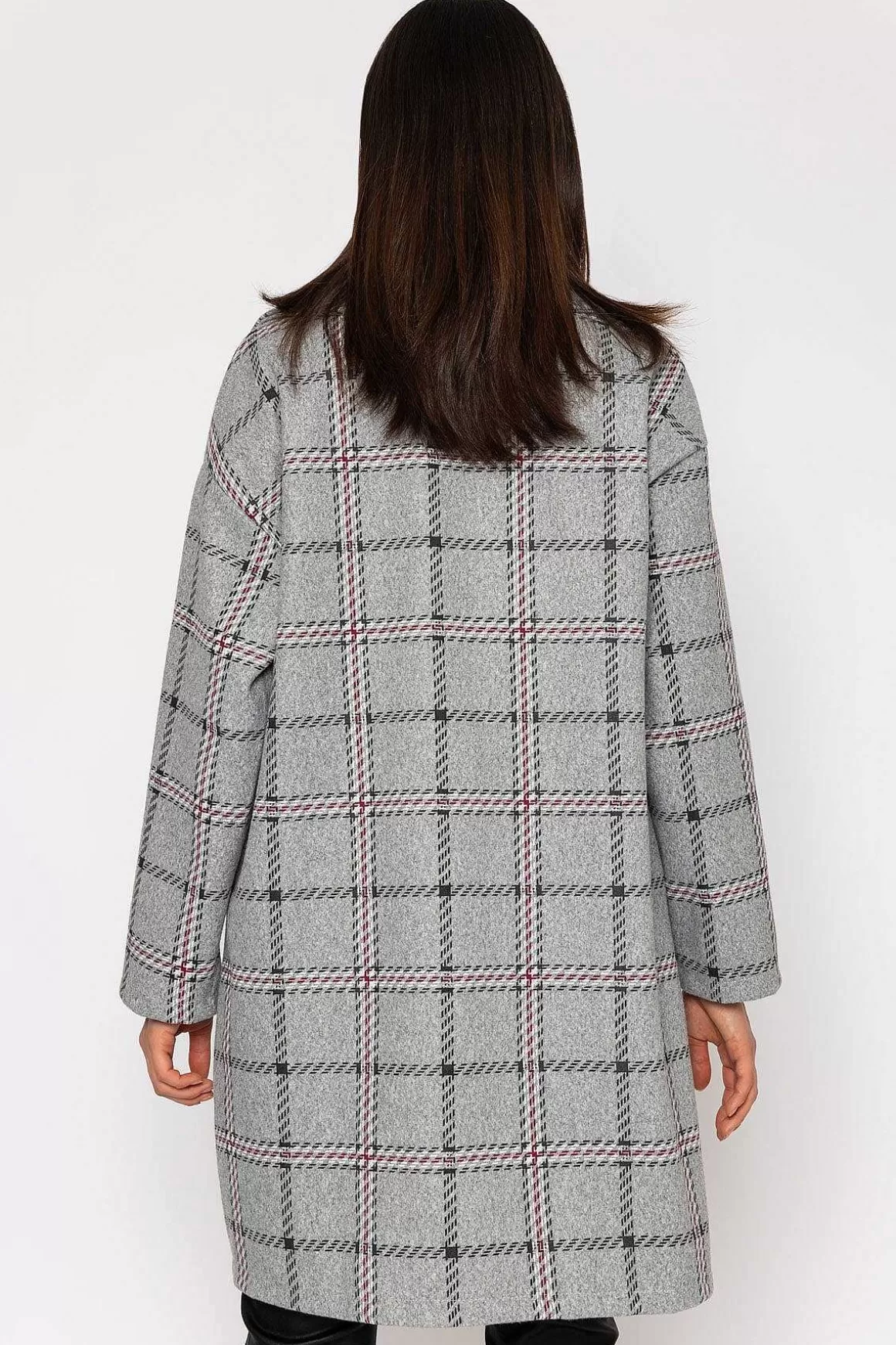 Pala D'oro Check Coat In Grey New