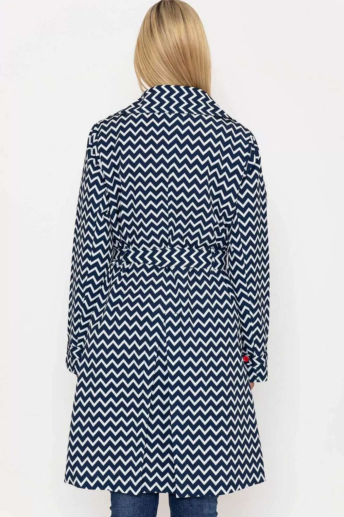 West Quay Chevron Print Mac In Navy Cheap