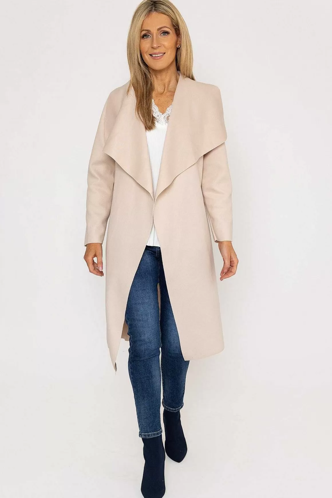 Pala D'oro Chuck On Wrap Coat In Ecru Best