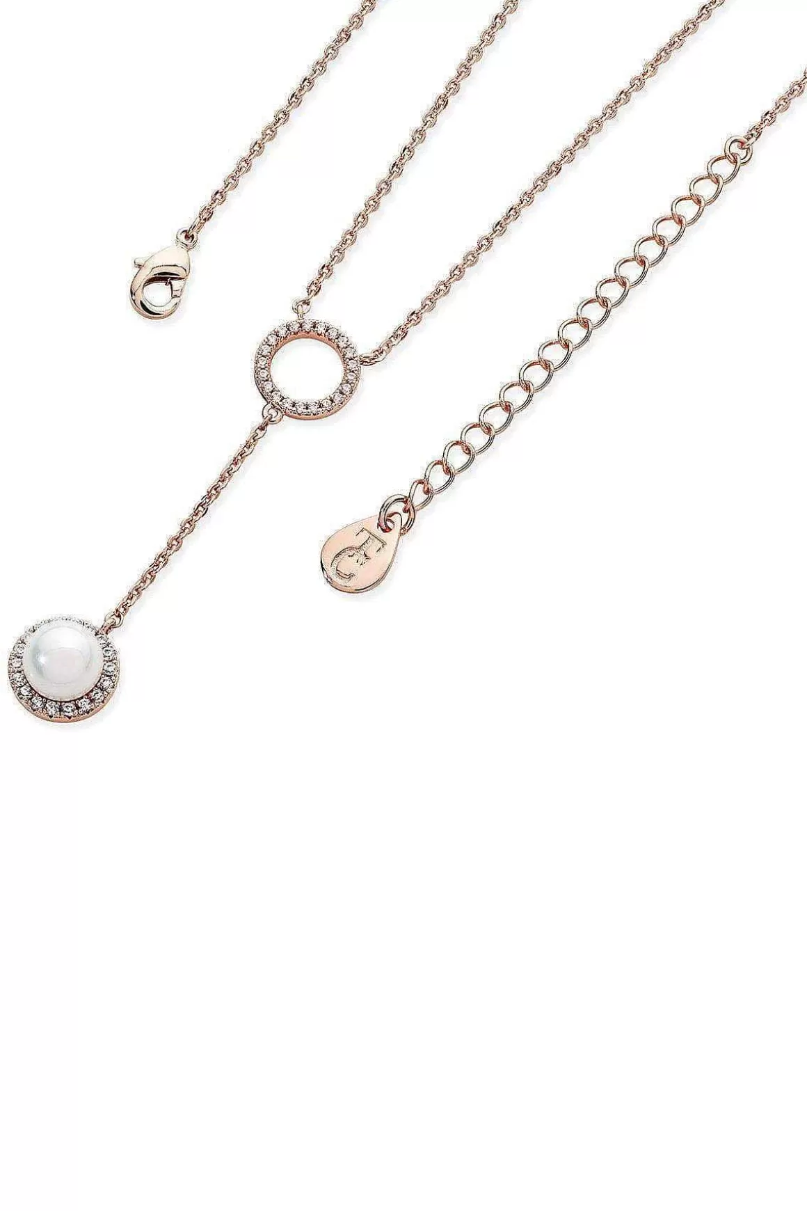 Tipperary Crystal Jewellery Circle Drop Pearl Pendant Necklace Hot