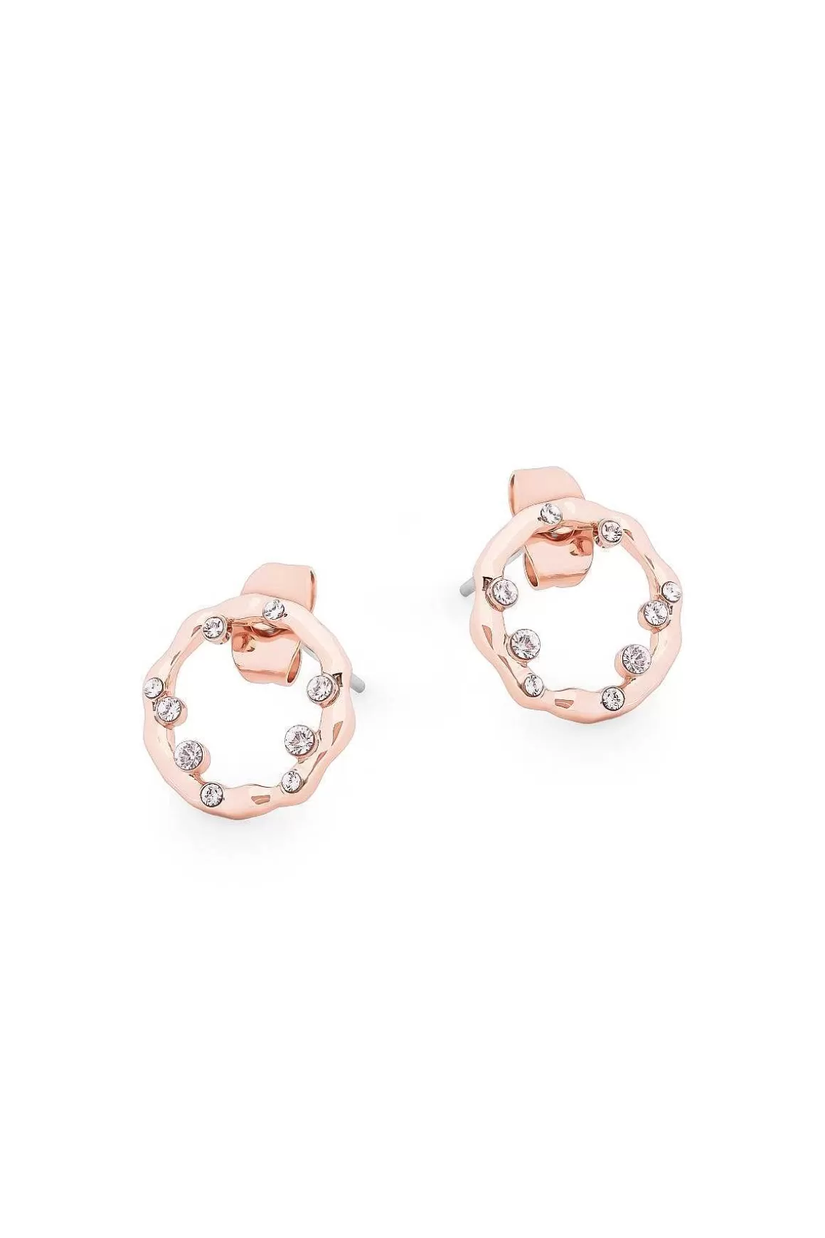 Tipperary Crystal Jewellery Circle Inset Earrings In Rose Gold Discount