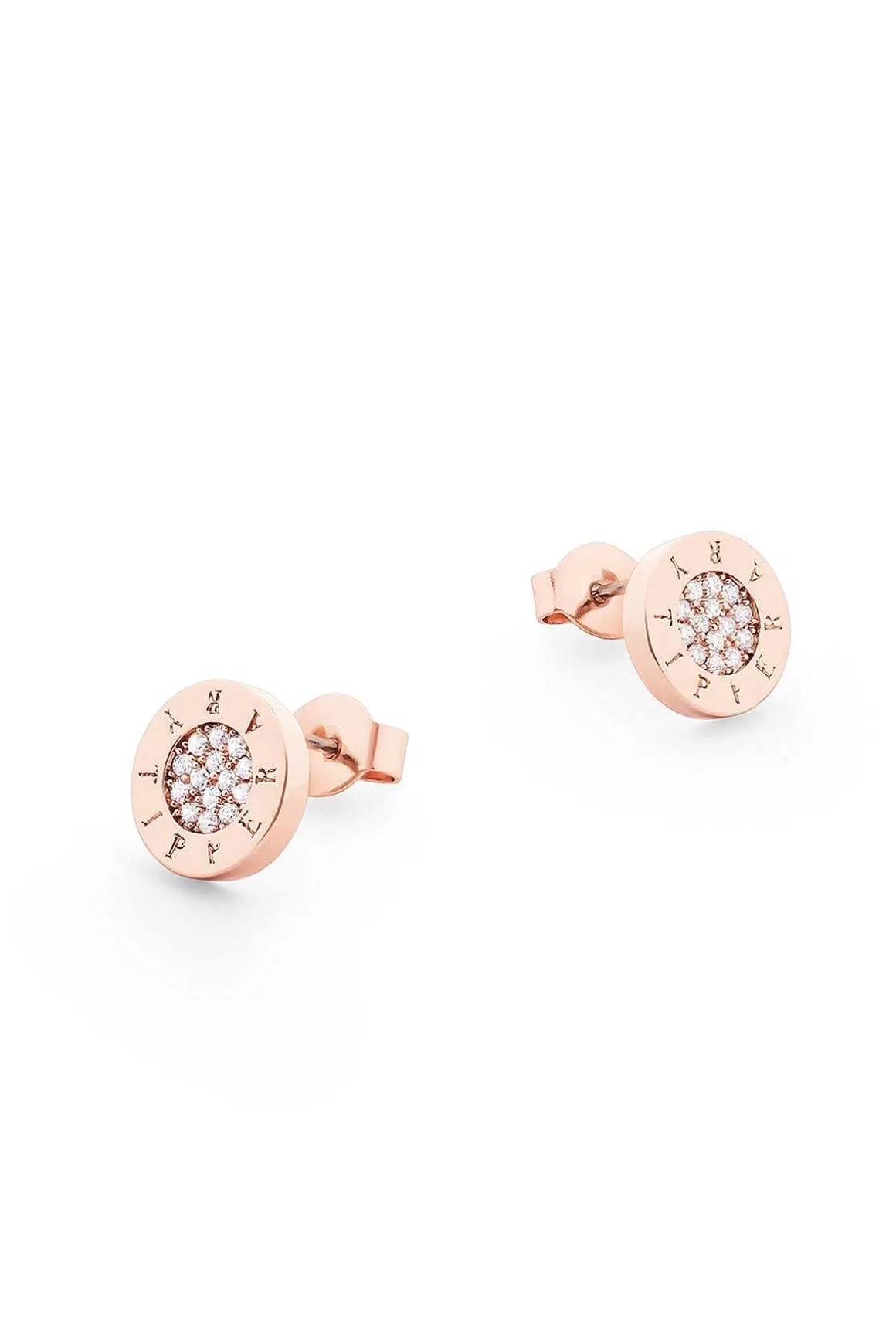 Tipperary Crystal Jewellery Circle Pave Rose Gold Stud Earrings Online