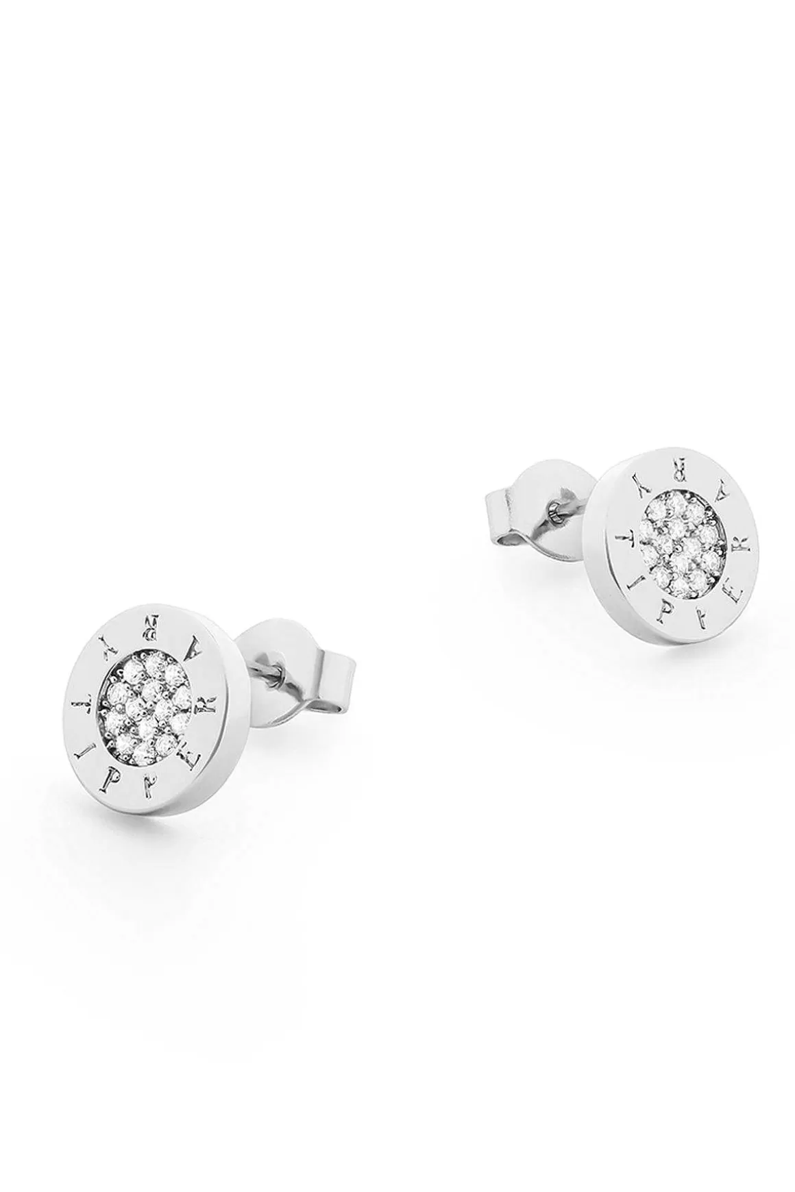 Tipperary Crystal Jewellery Circle Pave Silver Stud Earrings Hot