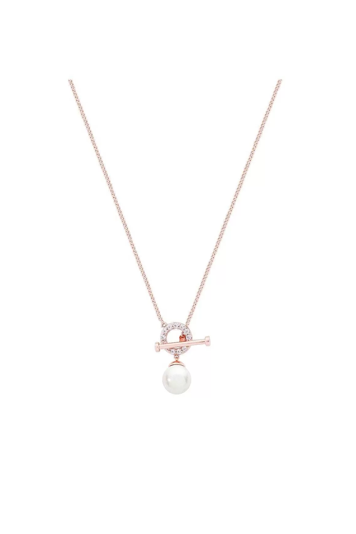 Tipperary Crystal Jewellery Circle T-Bar Necklace In Rose Gold Outlet