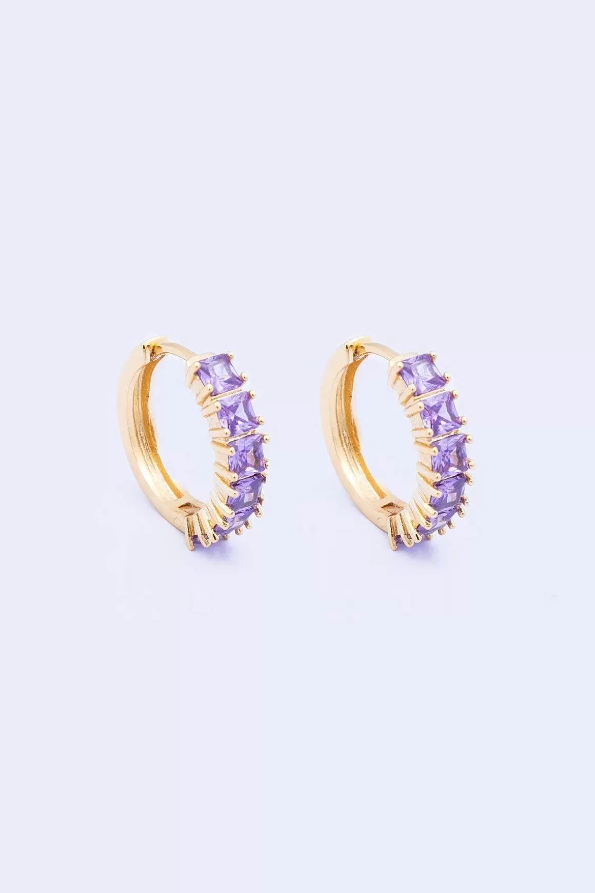 Knight & Day Classic Amethyst Hoops Clearance