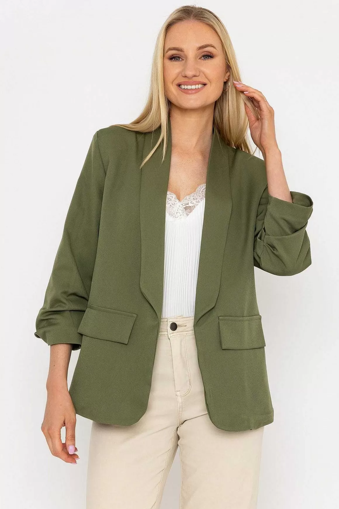 Pala D'oro Classic Blazer In Khaki Best Sale