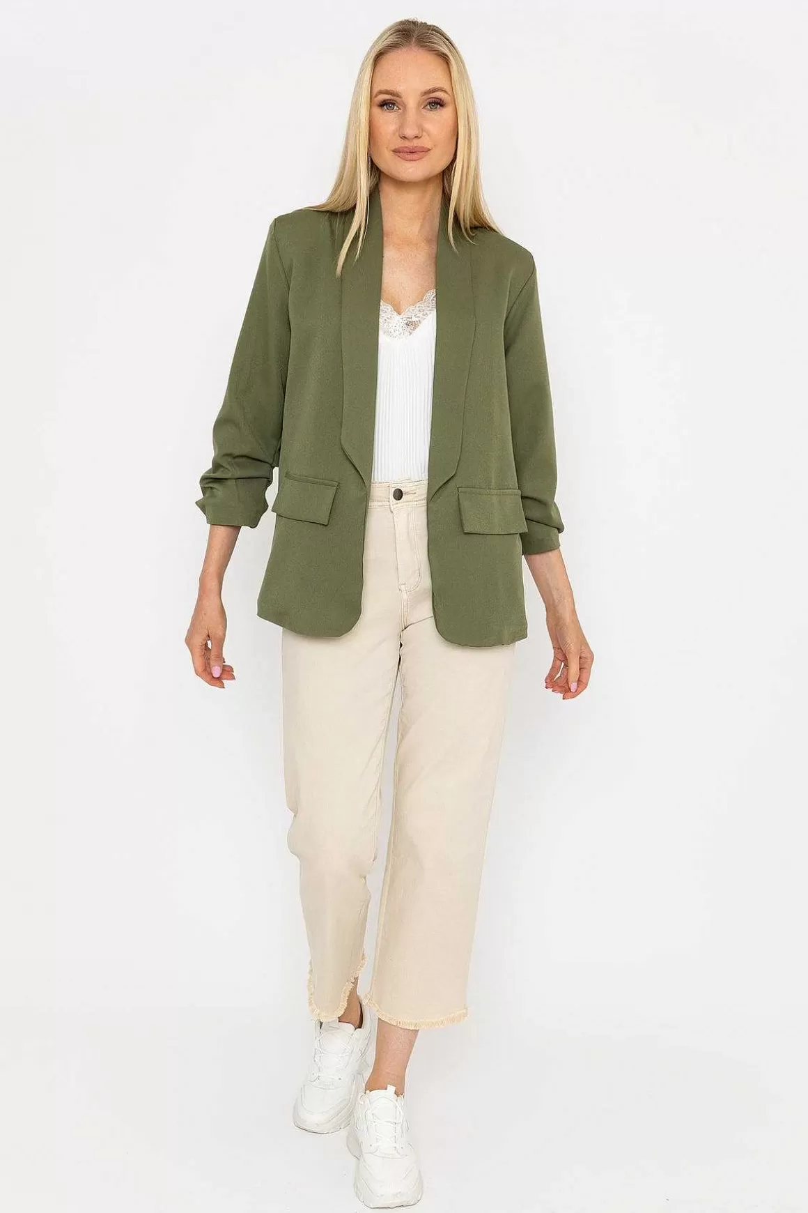 Pala D'oro Classic Blazer In Khaki Best Sale