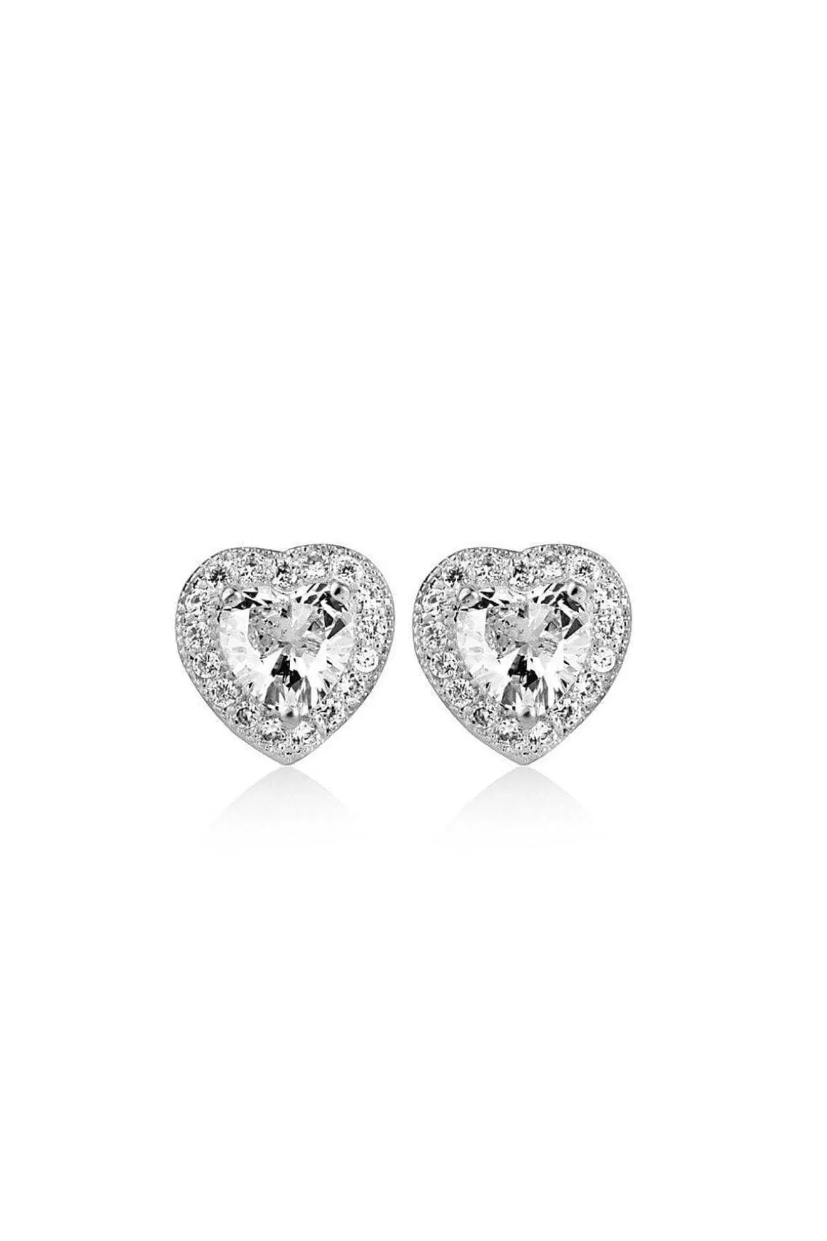 Newbridge Silverware Jewellery Clear Stone Heart Earrings Flash Sale