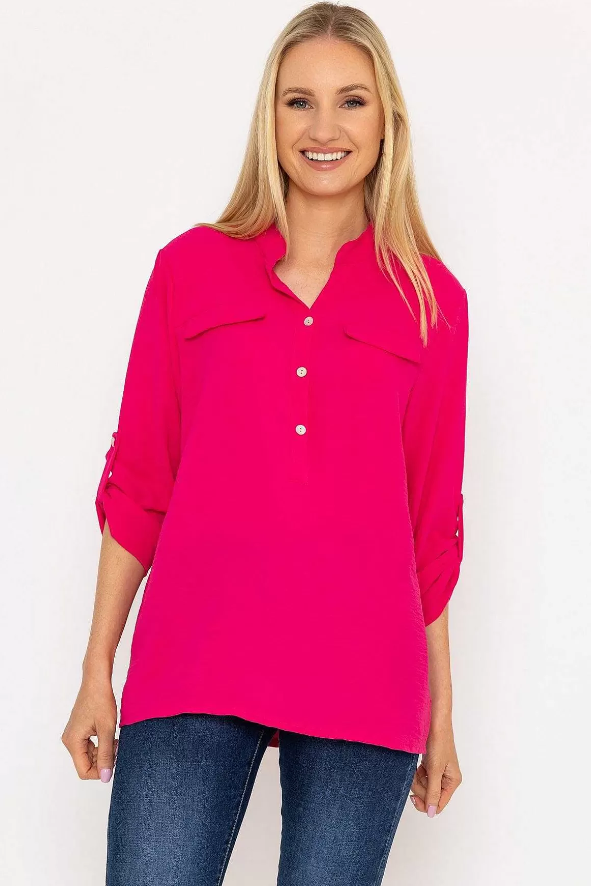 Pala D'oro Collarless Shirt In Pink Best