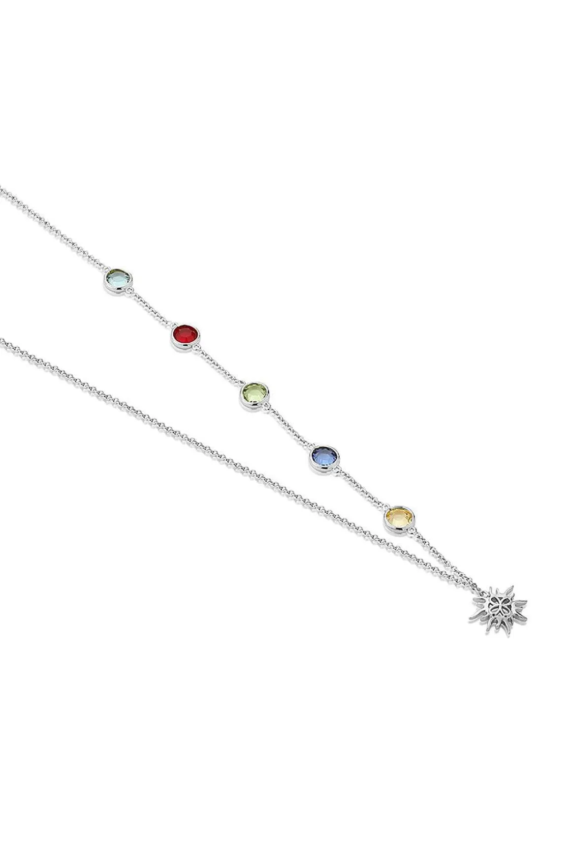 Newbridge Silverware Jewellery Coloured Stone Necklace In Silver Sale