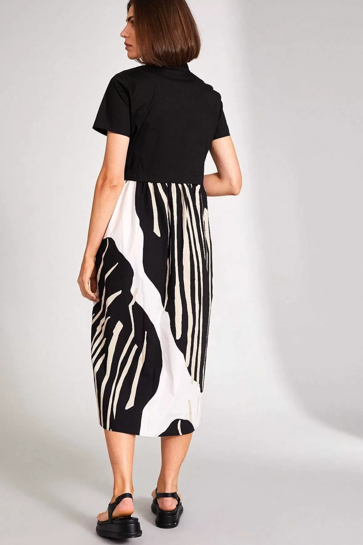 Peruzzi Contract Monochrome Print Dress New