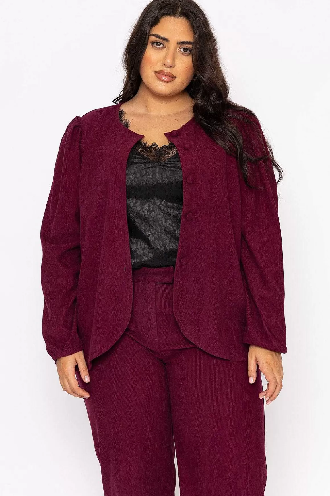 Rowen Avenue Cord Jacket In Plum Cheap