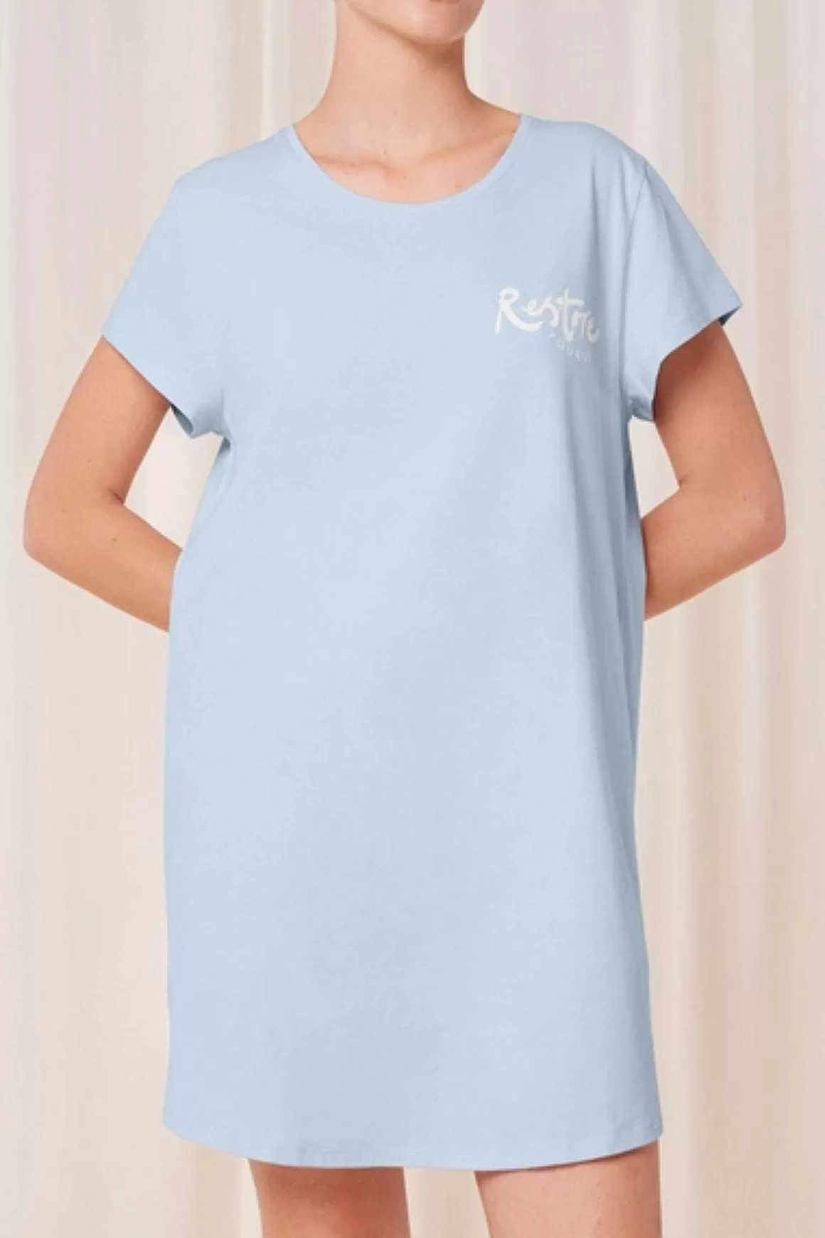 Triumph Cotton Nightdress In Blue Clearance