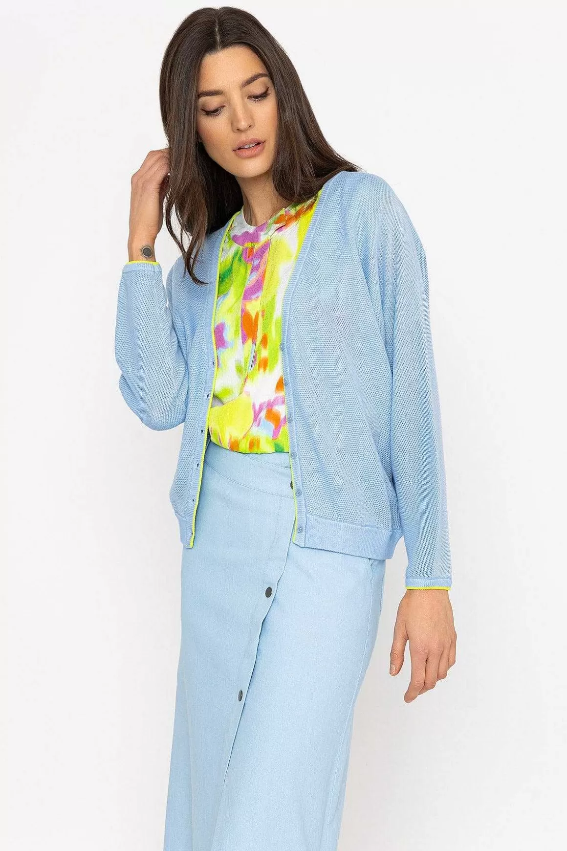 Cks Fashion Cratt Cardigan In Blue Hot