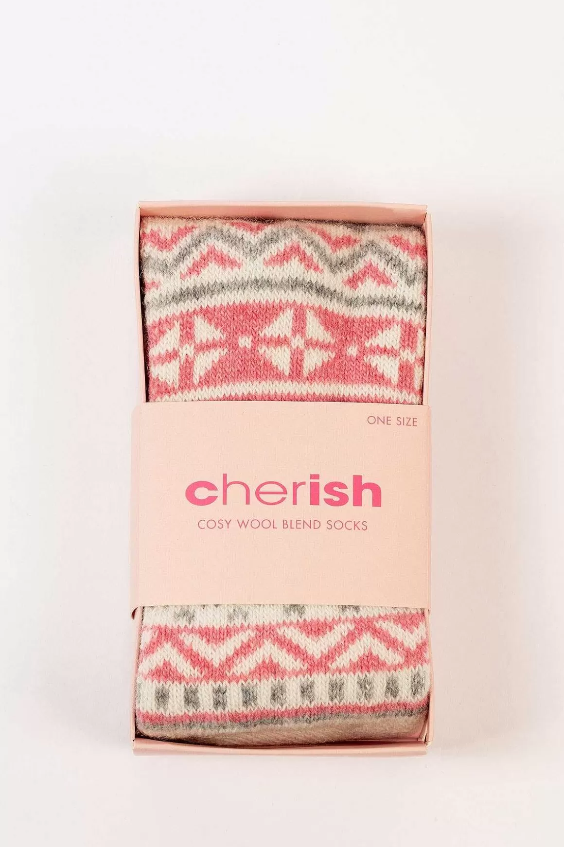 Cherish Accessories Cream Fairisle Cosy Socks In Box Online