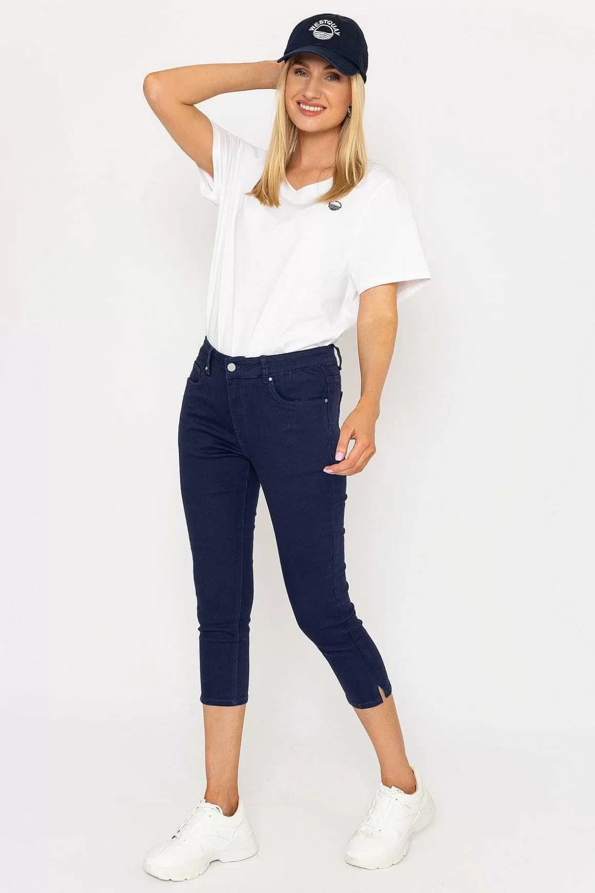 West Quay Crop Stretch Jeans In Navy Shop