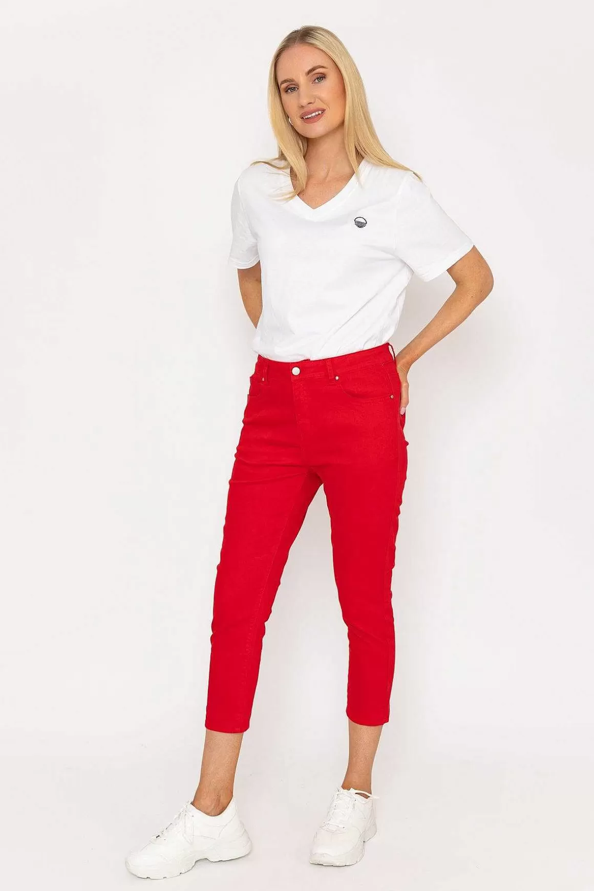 West Quay Crop Stretch Jeans In Red Cheap