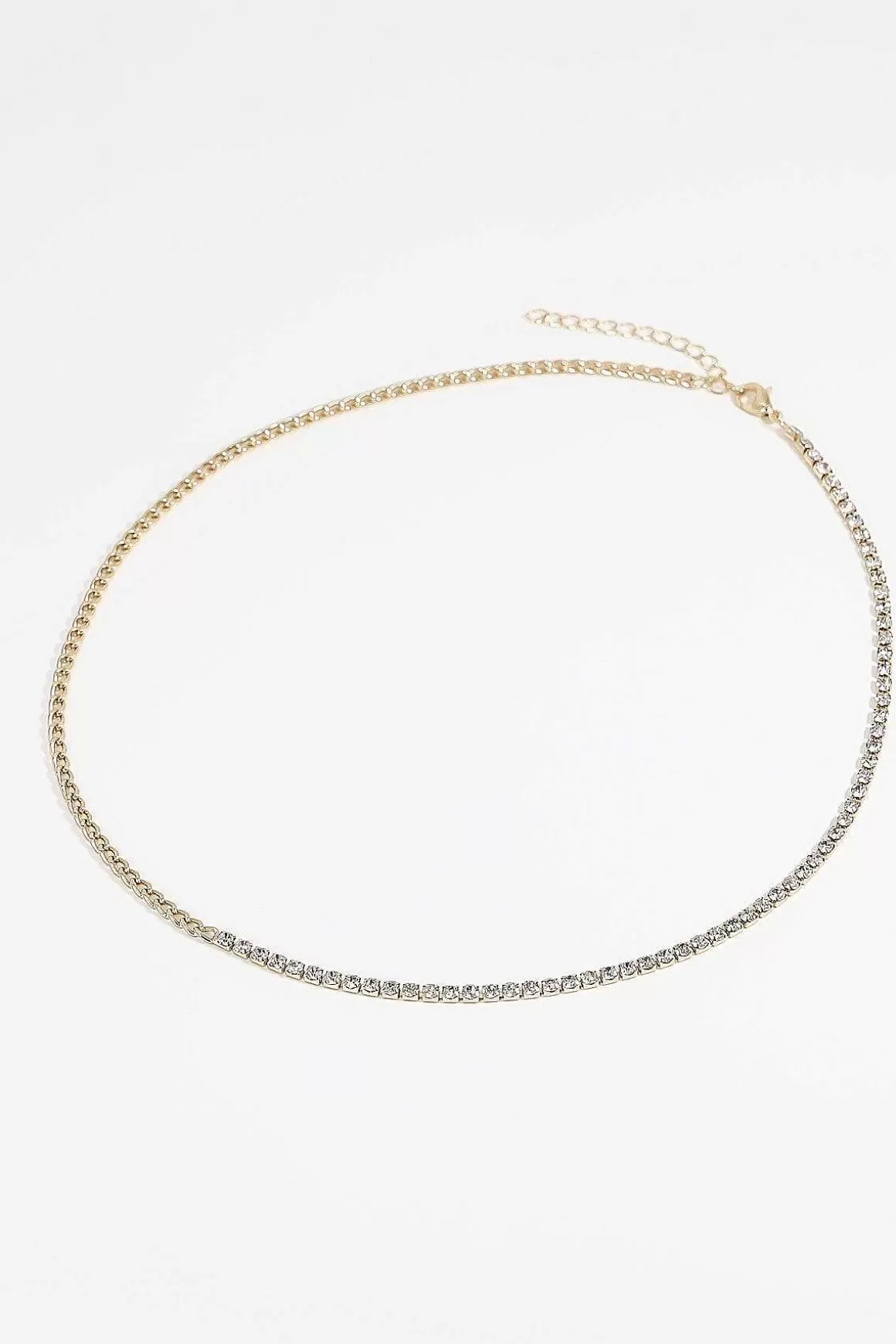 Soul Jewellery Curb And Diamante Necklace In Gold New