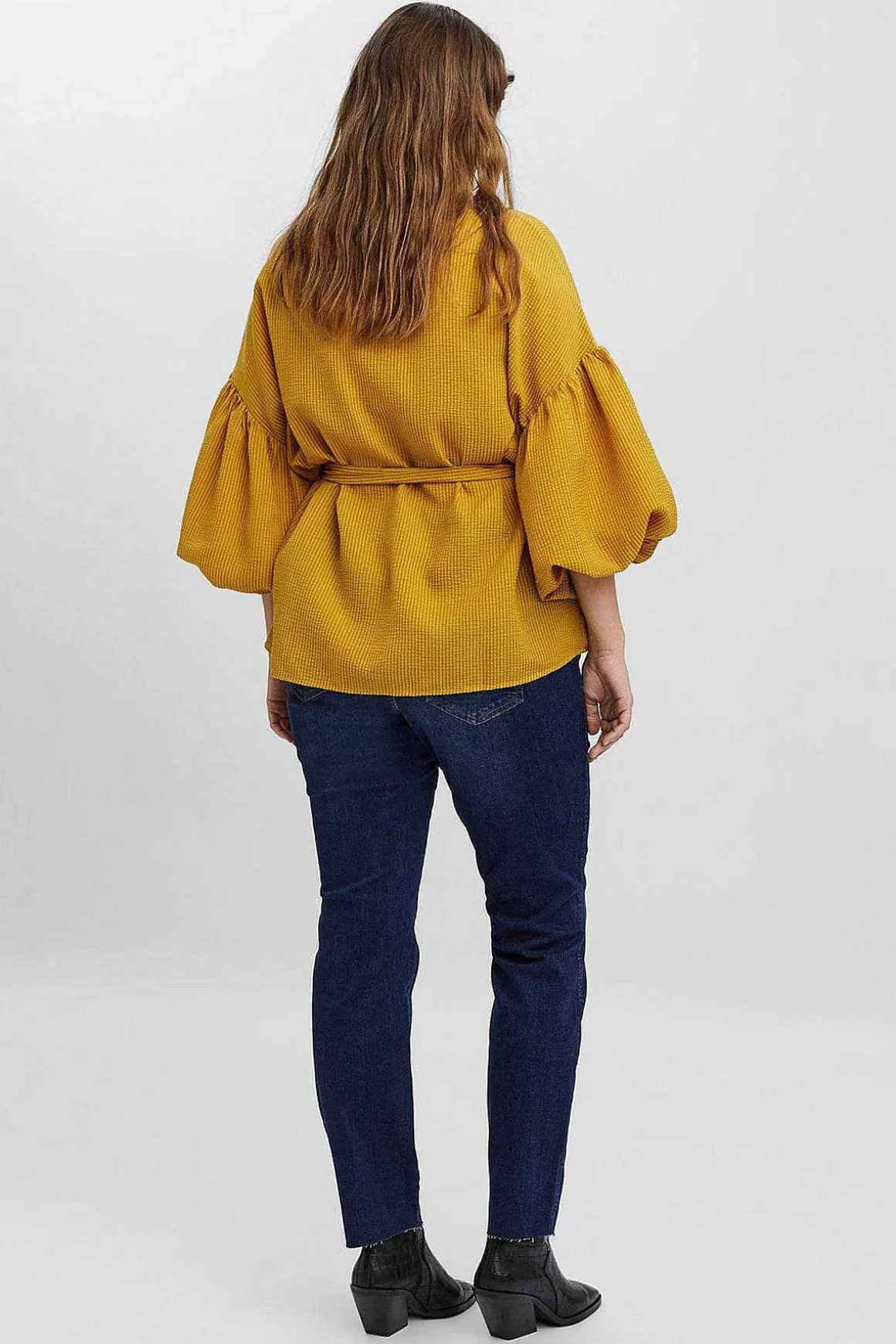 Vero Moda Curve Curve - 3/4 Length Sleeve Blouse In Gold Cheap