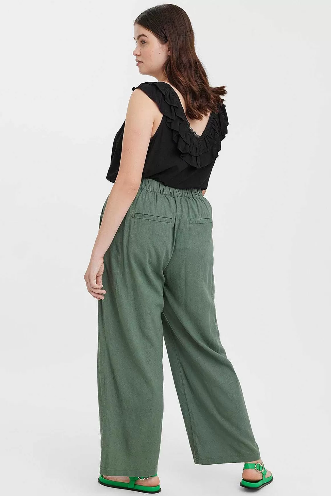 Vero Moda Curve Curve - Aubriella Wide Pants In Khaki Fashion