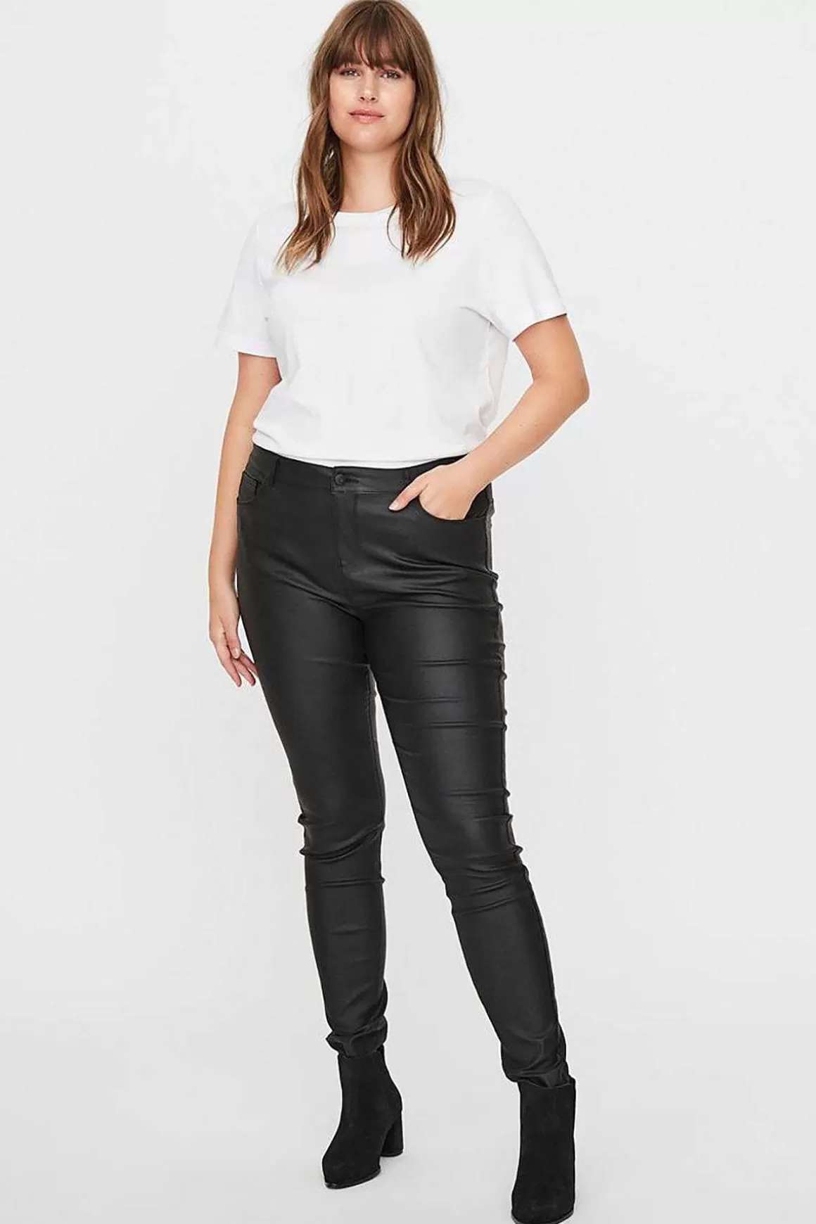 Vero Moda Curve Curve - Coated Pants In Black Sale