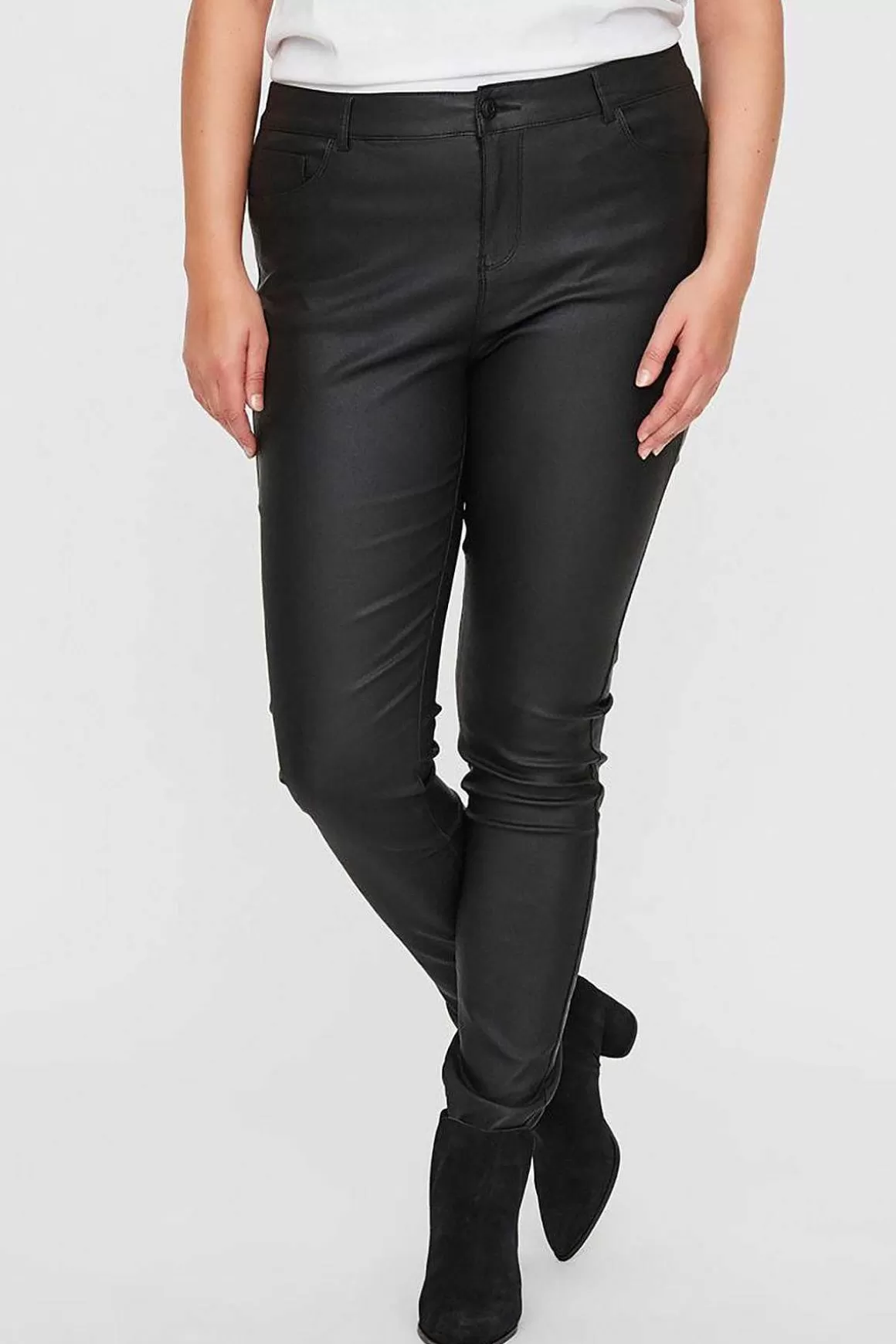 Vero Moda Curve Curve - Coated Pants In Black Sale