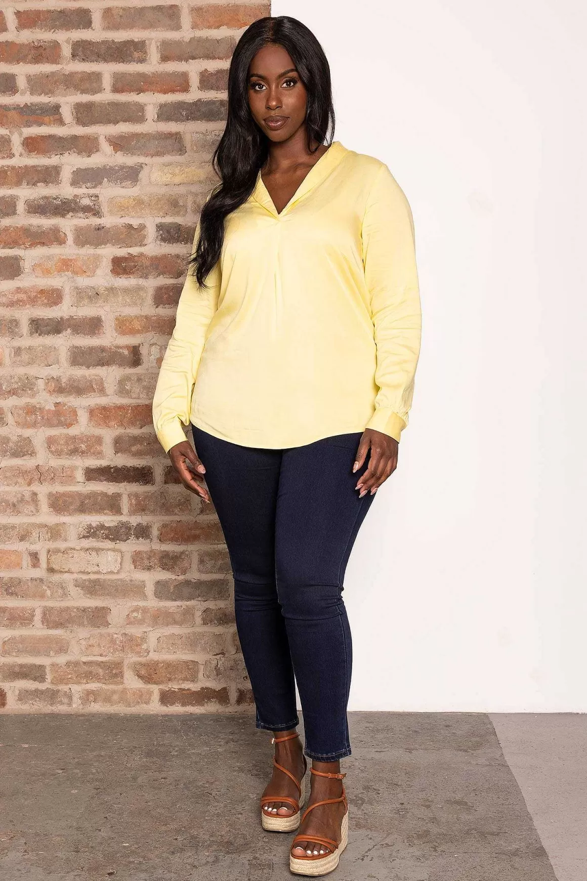 Vero Moda Curve Curve - Josie 3/4 Sleeve Blouse In Yellow Sale