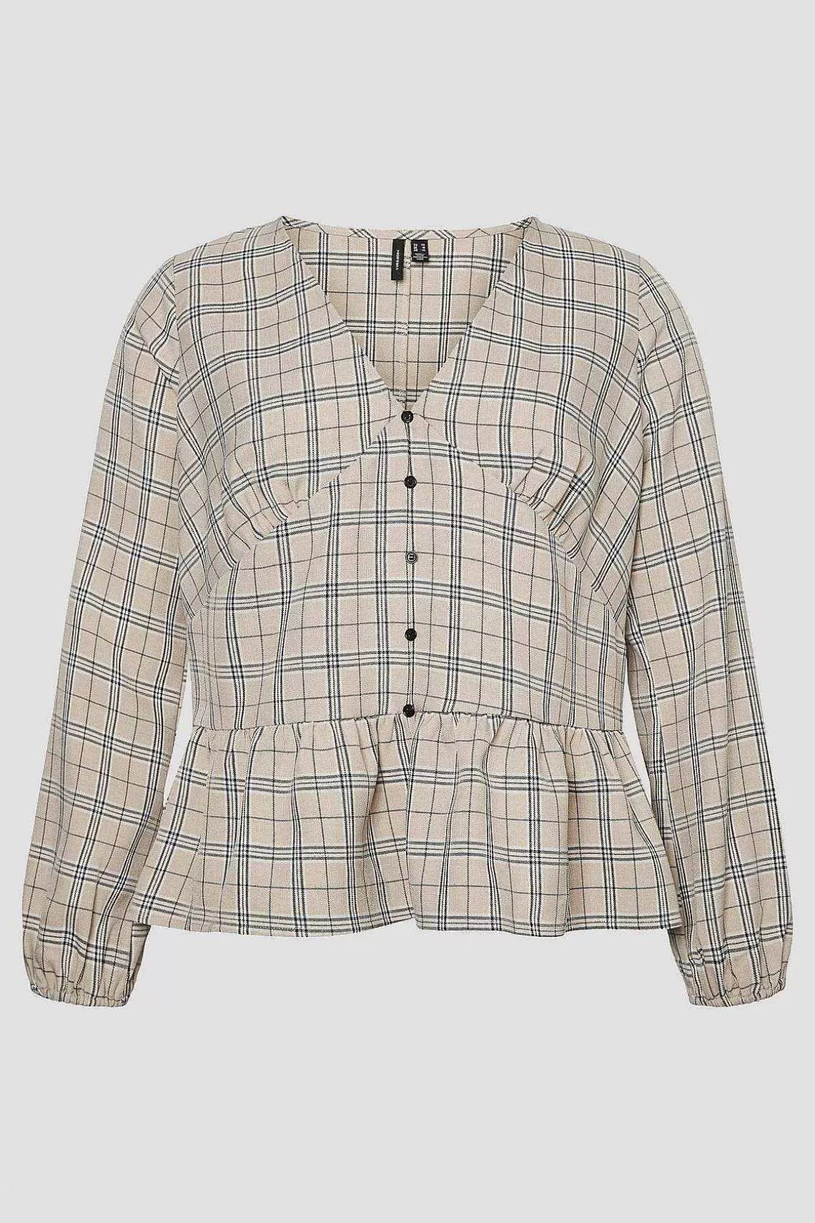 Vero Moda Curve Curve - Long Sleeve Blouse In Check Sale