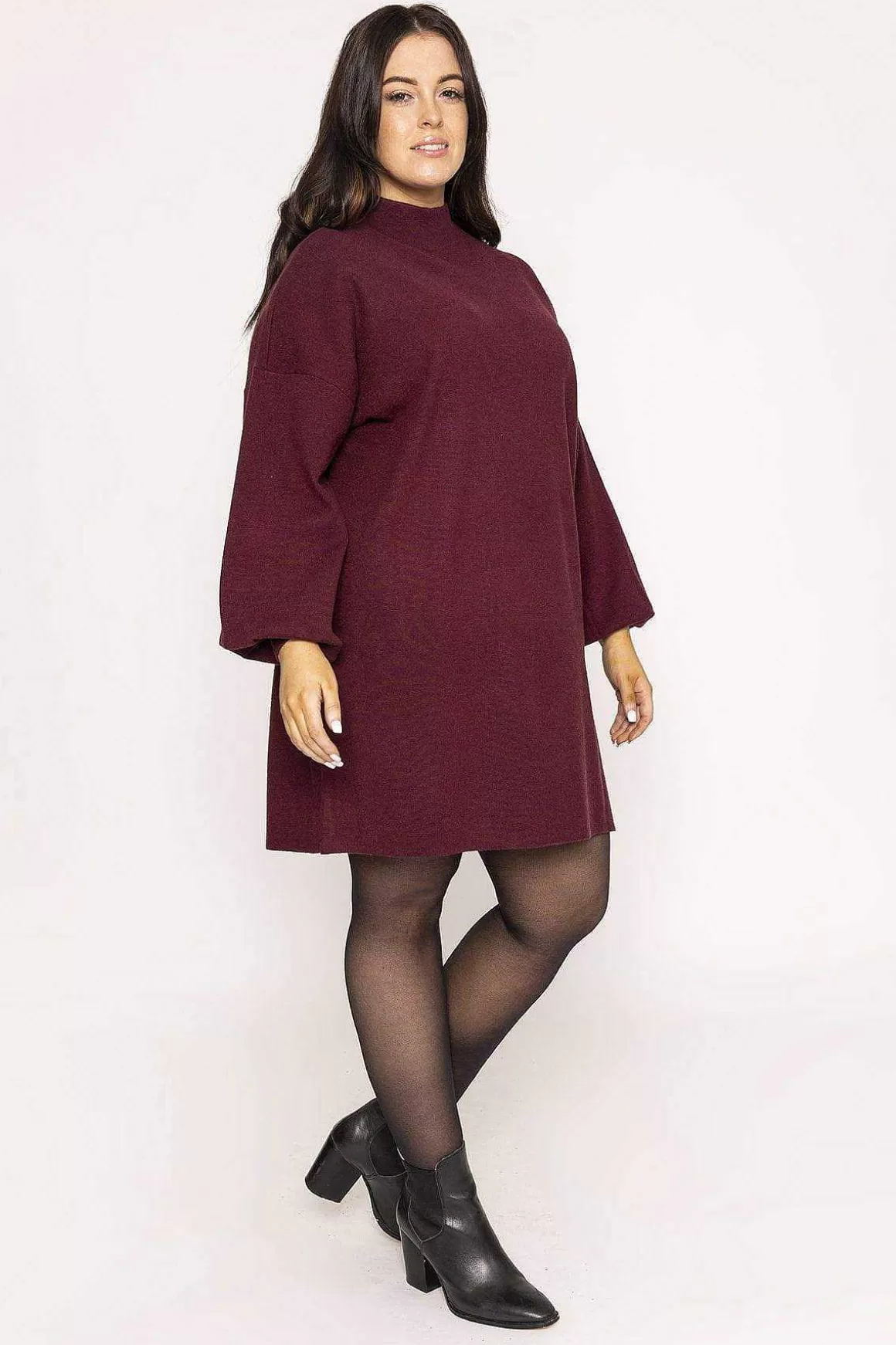 Vero Moda Curve Curve - Nancy Dress In Burgundy New