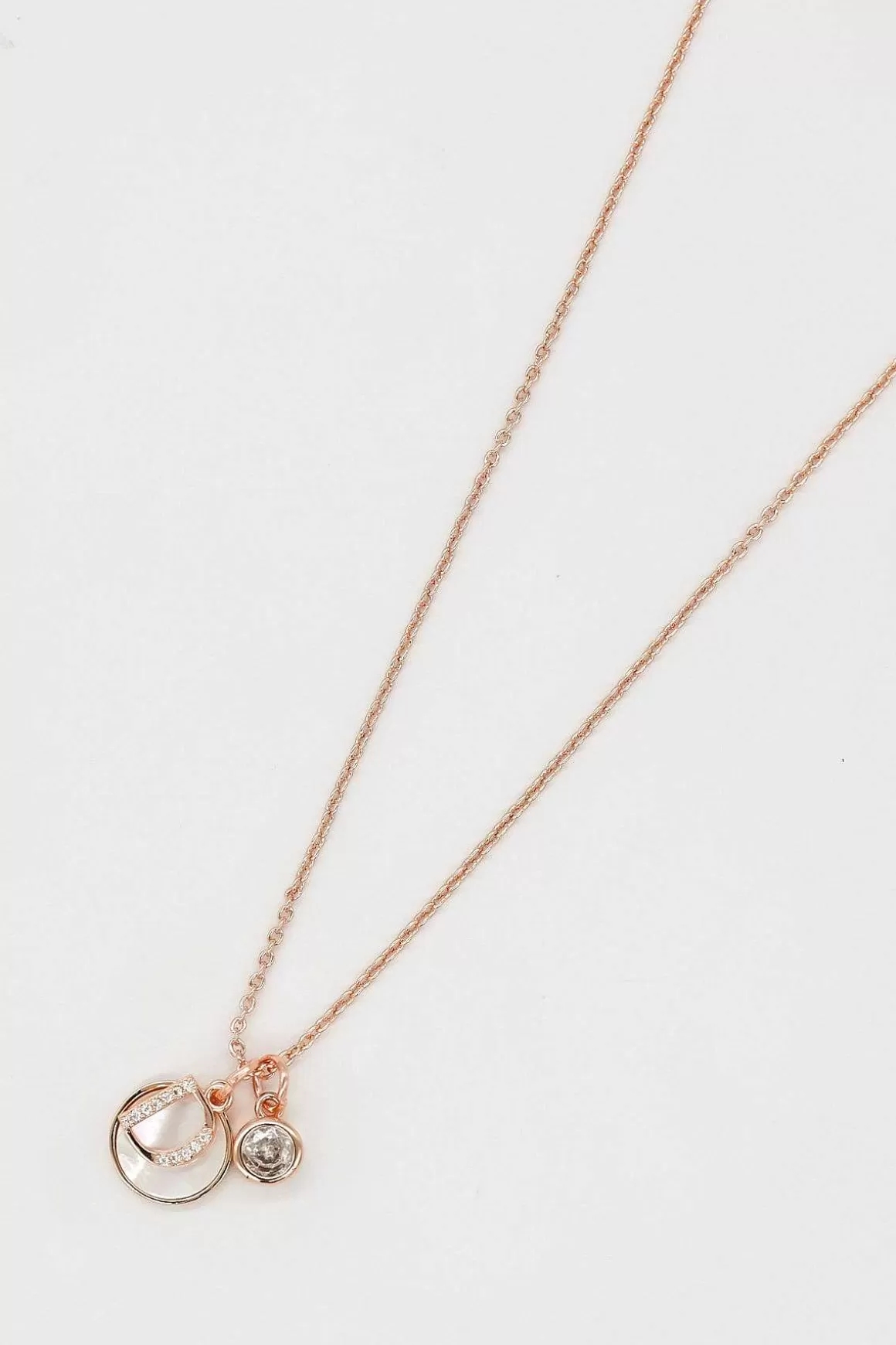 Cherish D Initial Necklace In Rose Gold New