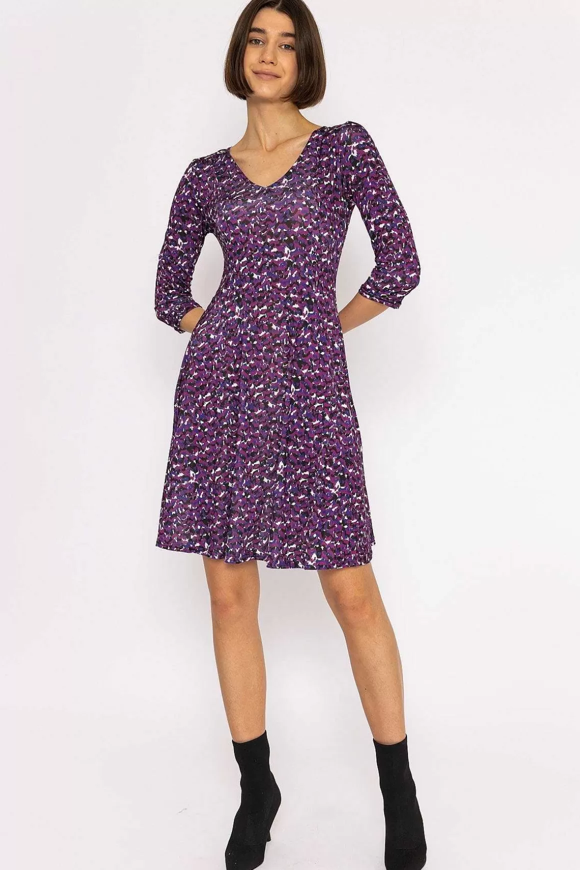 J'aime la Vie Deirdre Dress In Magenta Print Fashion