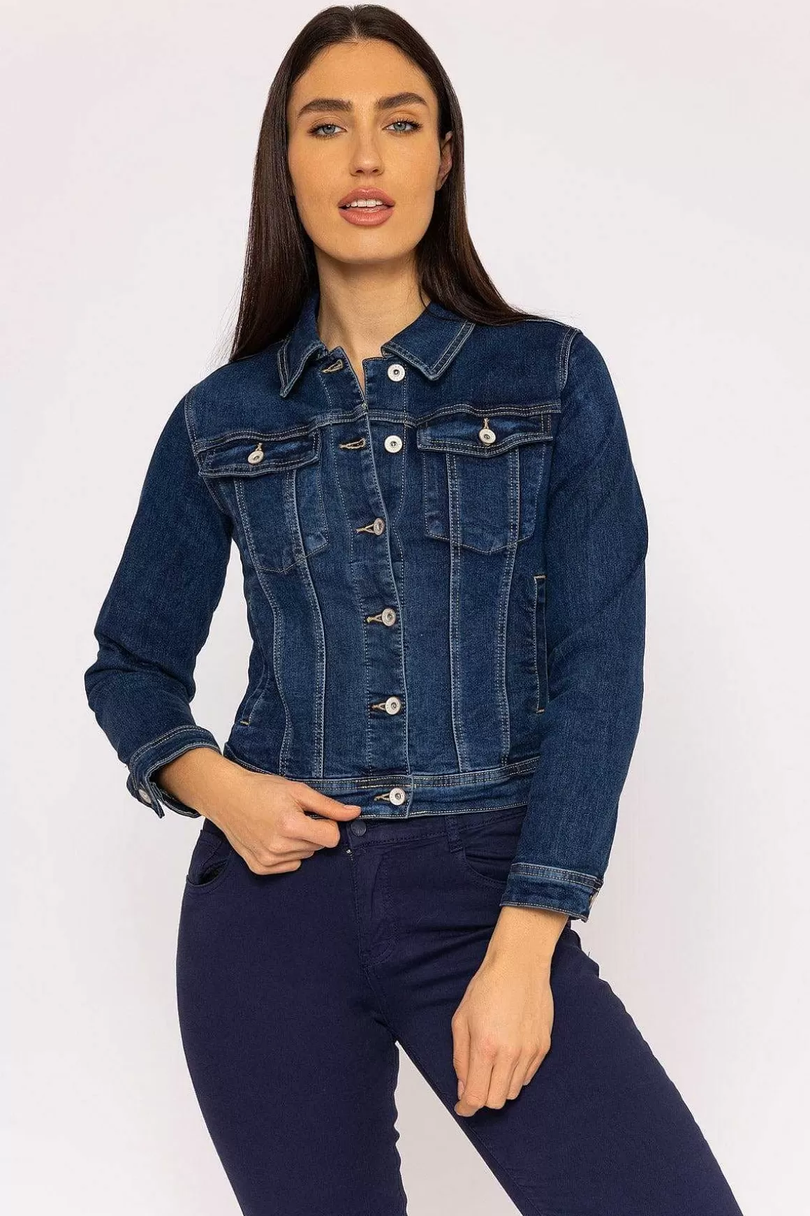 Kalisson Denim Jacket In Dark Blue Flash Sale