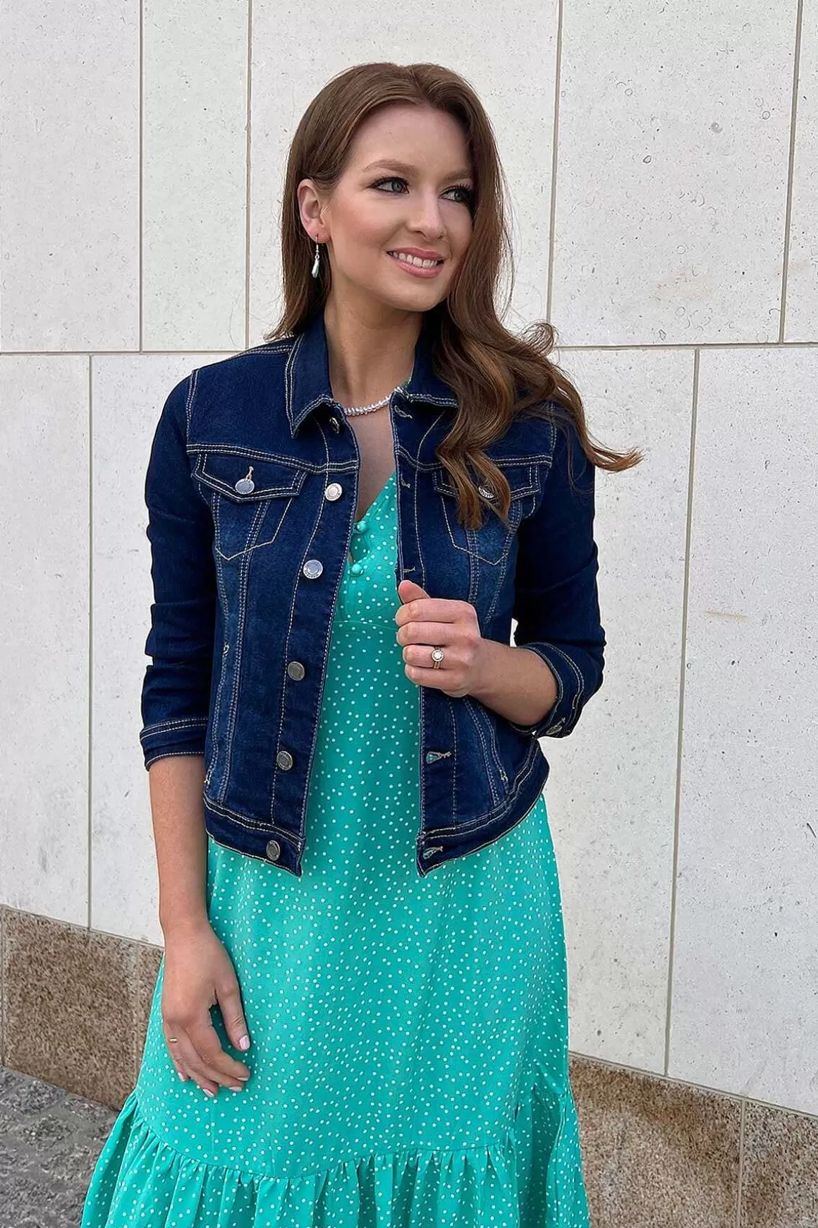 Kelly & Grace Weekend Denim Jacket In Indigo Blue Cheap