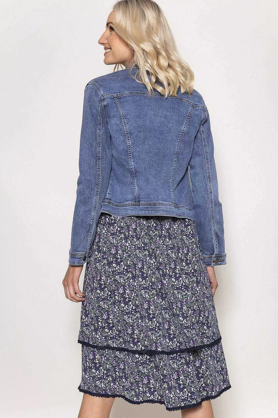 Kelly & Grace Weekend Denim Jacket In Medium Blue Cheap