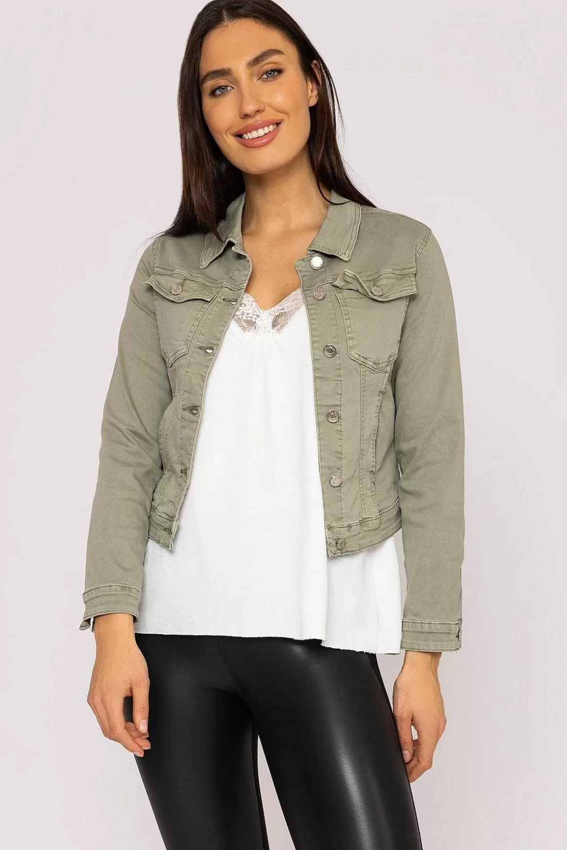 Kalisson Denim Jacket In Sage Discount