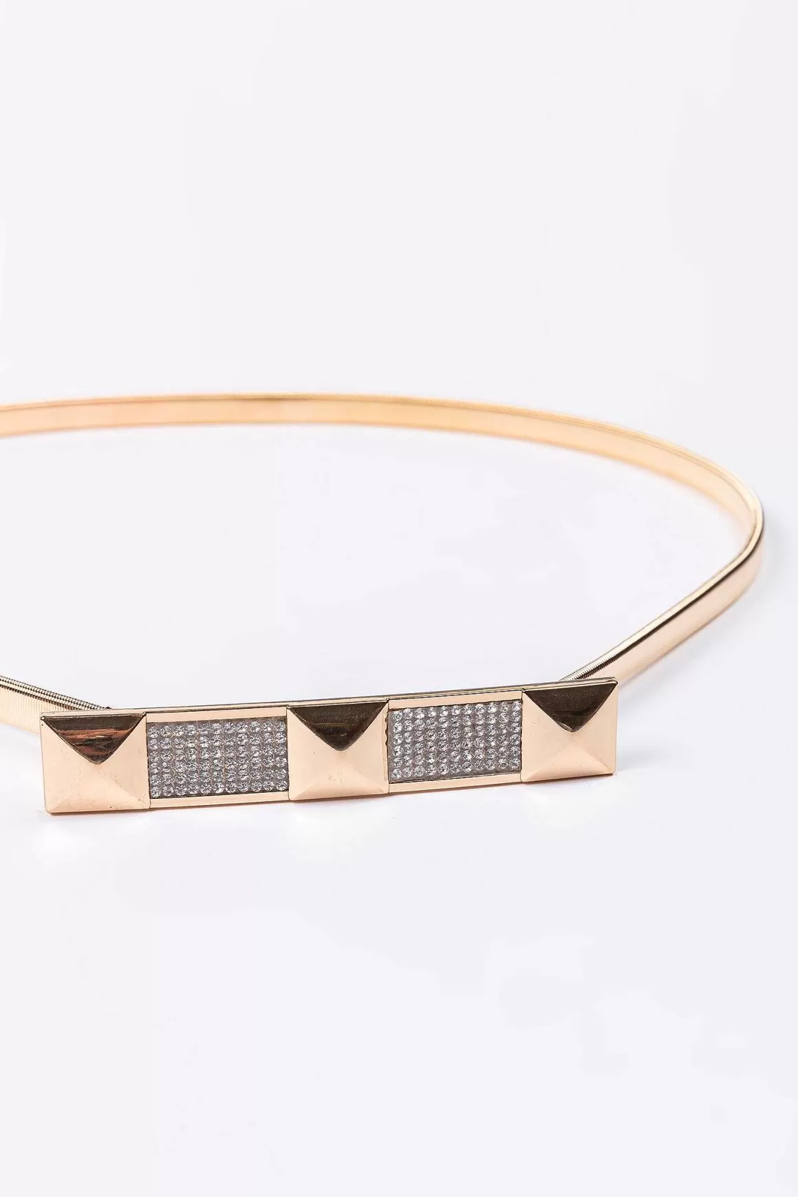 SOUL Accessories Diamante Detail Stretch Belt In Gold Shop