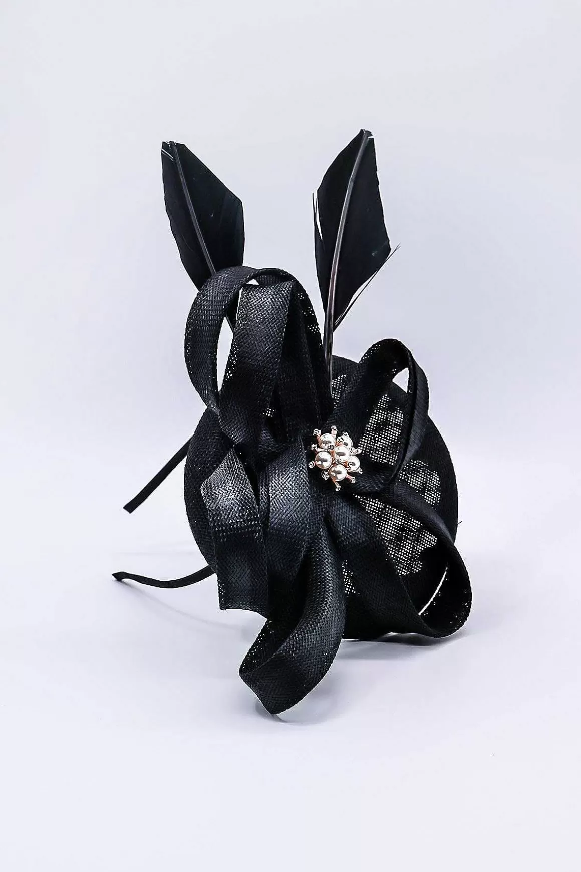 SOUL Accessories Diamante Feature Fascinator In Black New