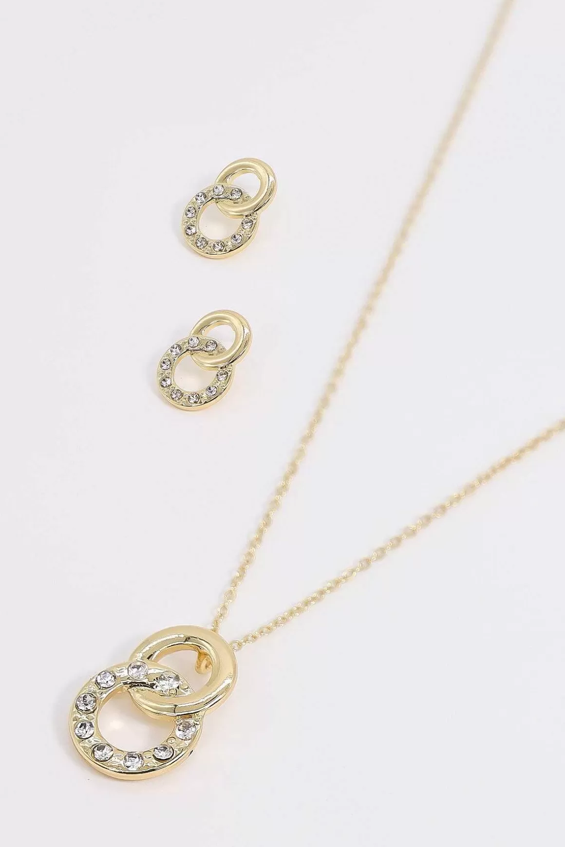 Joularie Double Circle Necklace In Gold Online